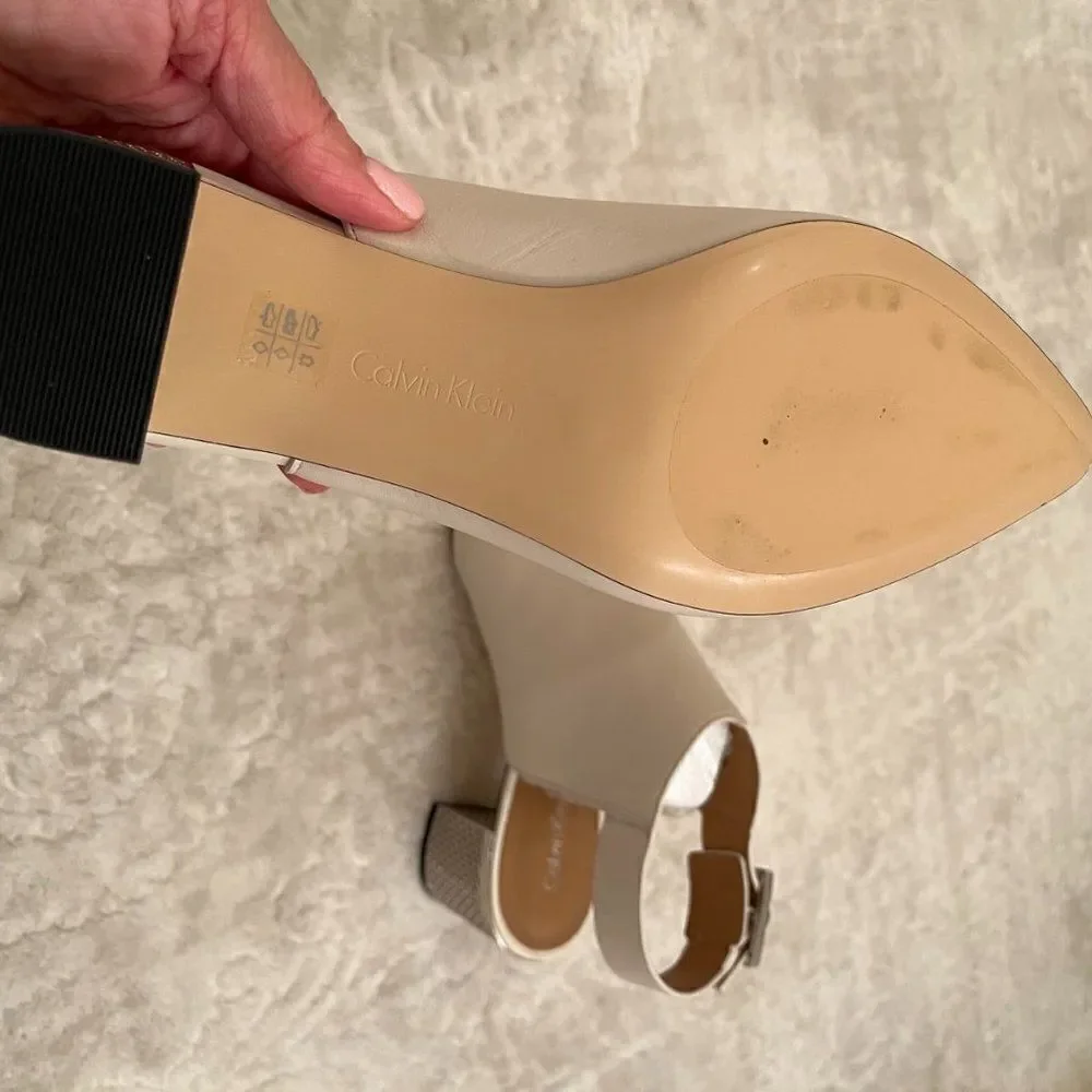 Calvin Klein Womens Nylee Leather Pointed Toe Special Occasion Ankle Strap S 9,5
